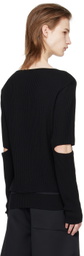 T/SEHNE Black Ribbed Sweater