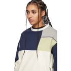 GR-Uniforma White and Navy Patchwork Sweatshirt