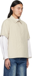 lesugiatelier Beige Pin Tuck Shirt