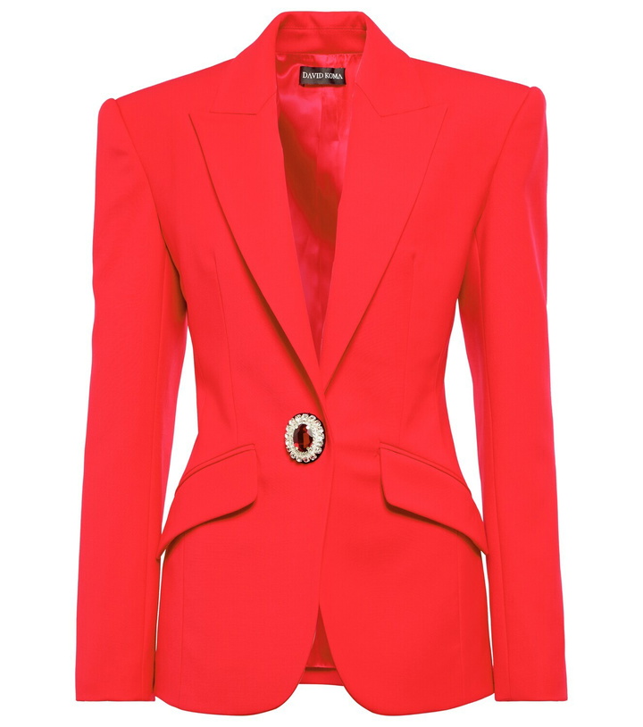 Photo: David Koma Embellished virgin wool blazer