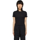 Champion Reverse Weave Black Logo Tight Crop T-Shirt