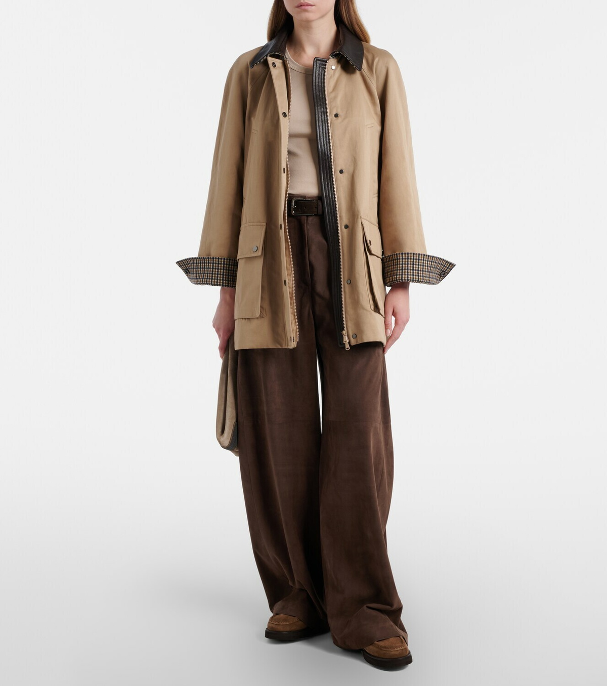 Brunello Cucinelli Suede wide-leg pants