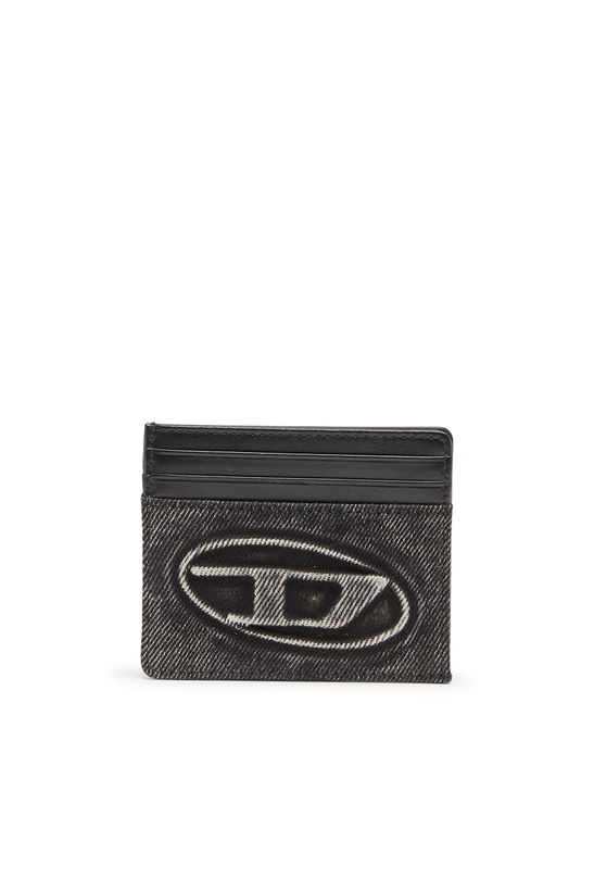 Photo: Diesel Card holder in washed cotton and leather - Card cases - Unisex - Grey