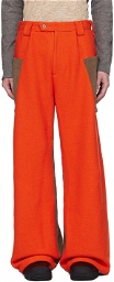 Kiko Kostadinov Orange & Taupe Meno Cargo Pants