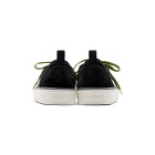 Lanvin Black Velvet and Nylon Low-Top Sneakers