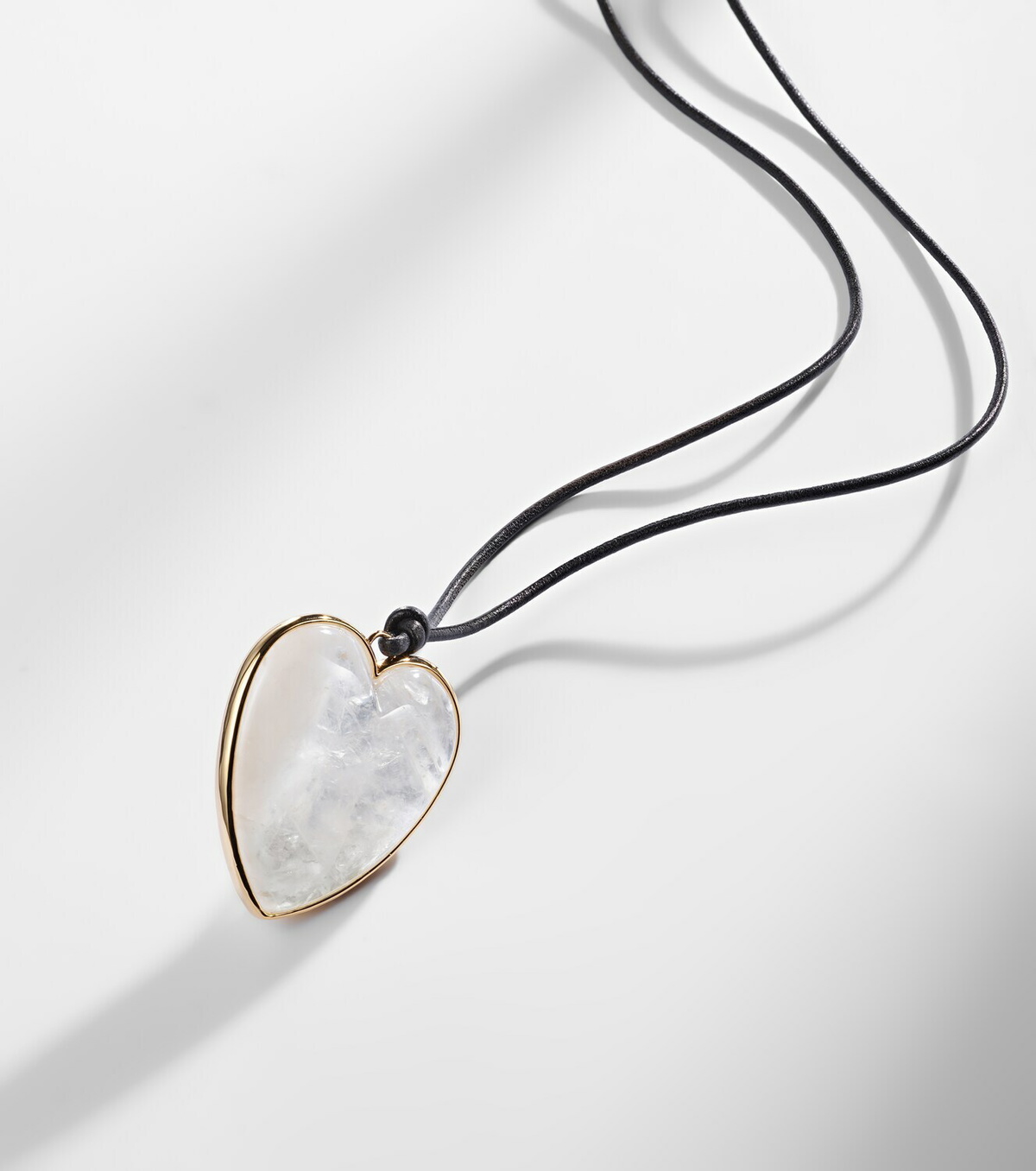 Jennifer Fisher 14kt gold-plated and leather necklace with quartz