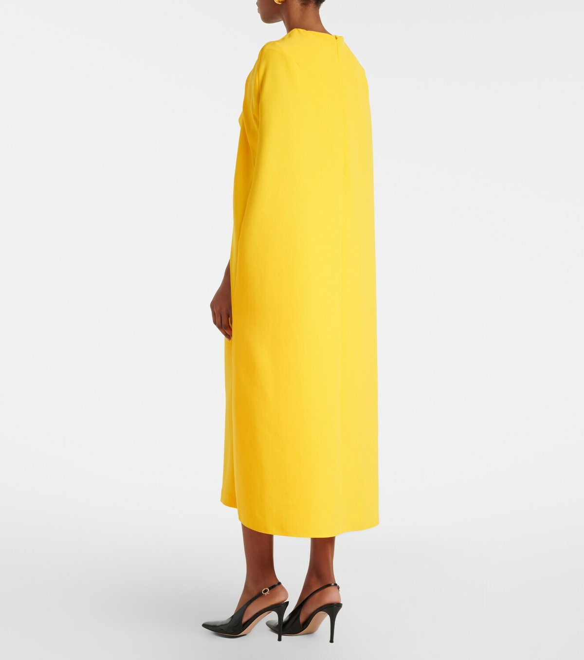 Safiyaa Oria Lupine caped crêpe cocktail dress