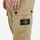 Stone Island Men's Brushed Cotton Canvas Cargo Pants in Biscuit