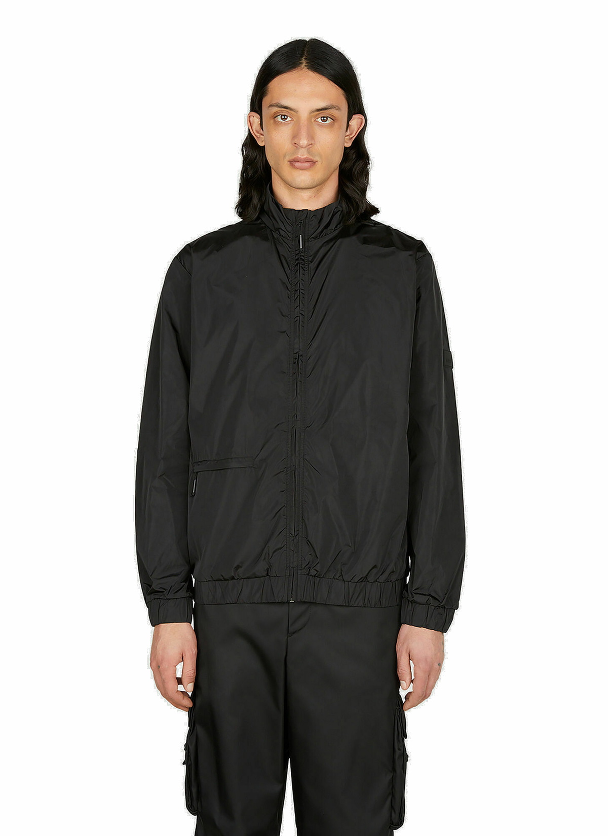 Rains - Logo Patch Track Jacket in Black Rains