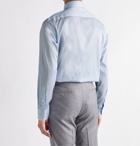 ERMENEGILDO ZEGNA - Pinstriped Trofeo Cotton-Poplin Shirt - Blue