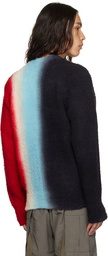 sacai Black & Red Tie-Dye Cardigan