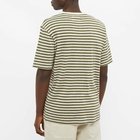 Folk Men's Classic Stripe T-Shirt in Olive/Ecru