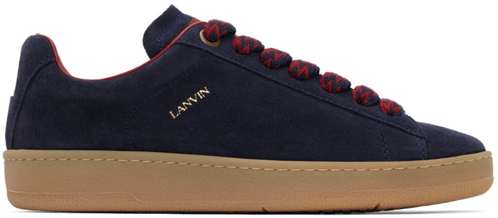 Photo: Lanvin Navy & Red Lite Curb Sneakers