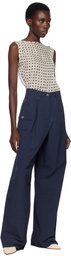 Caro Editions Navy Beatrice Trousers