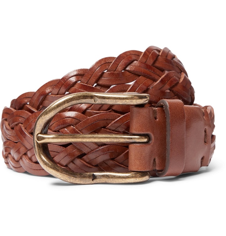Photo: Brunello Cucinelli - 4cm Brown Woven Leather Belt - Brown