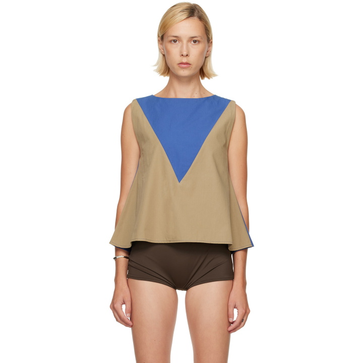 Photo: Baserange Khaki & Blue Tres Top