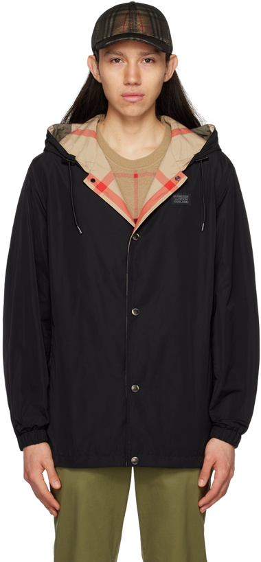 Photo: Burberry Black Drawstring Reversible Jacket