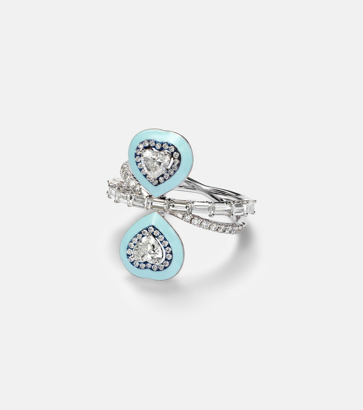 Kamyen Mirror Love 18kt white gold ring with diamonds
