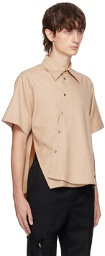 The World Is Your Oyster Beige Offset Shirt