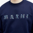Marni Men's Floral Logo Crew Sweat in Blue Kyanite