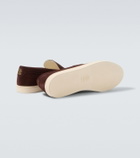 Brunello Cucinelli Chevron suede slip-on shoes