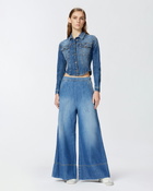 Pinko Bustier Jacket In Indigo Denim Medium Dark Vintage Wash