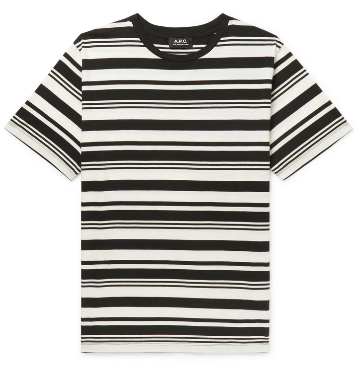 Photo: A.P.C. - Yves Striped Cotton-Jersey T-Shirt - Black