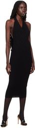 Balmain Black Halter Midi Dress