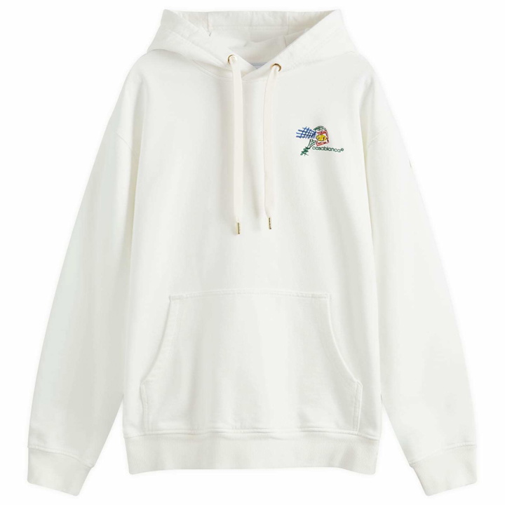 Photo: Casablanca Men's Croquis de Tennis Embroidered Hoodie in Off-White