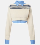 Balenciaga Striped cropped cotton sweater