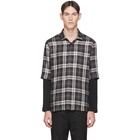 Neil Barrett Black and Grey Lyocell Plaid Long Sleeve Shirt