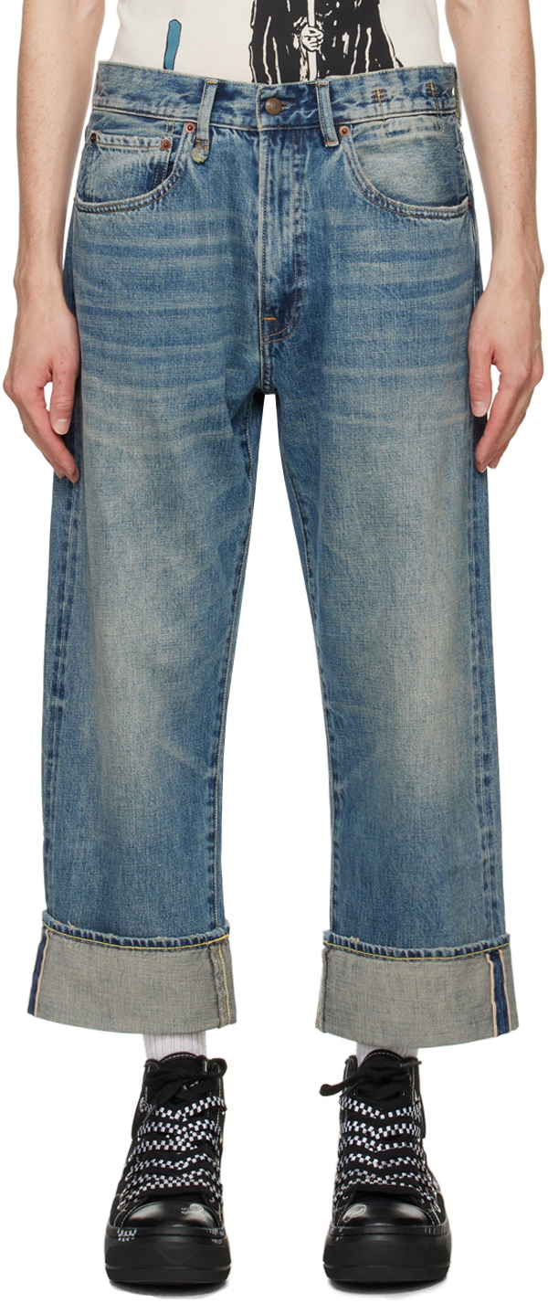 R13 Blue Cuffed X-Boyfriend Jeans R13