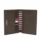 Thom Browne Men's Pebble Grain Double Card Holder in Dark Brown