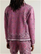 AMIRI - Space-Dyed Bandana-Jacquard Cotton Polo Shirt - Purple