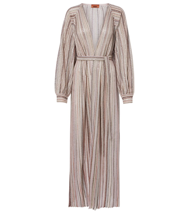 Photo: Missoni Striped lamé wrap cardigan