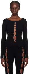Rui Black Cutout Long Sleeve T-Shirt