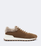 Brunello Cucinelli Monili shearling-lined suede sneakers