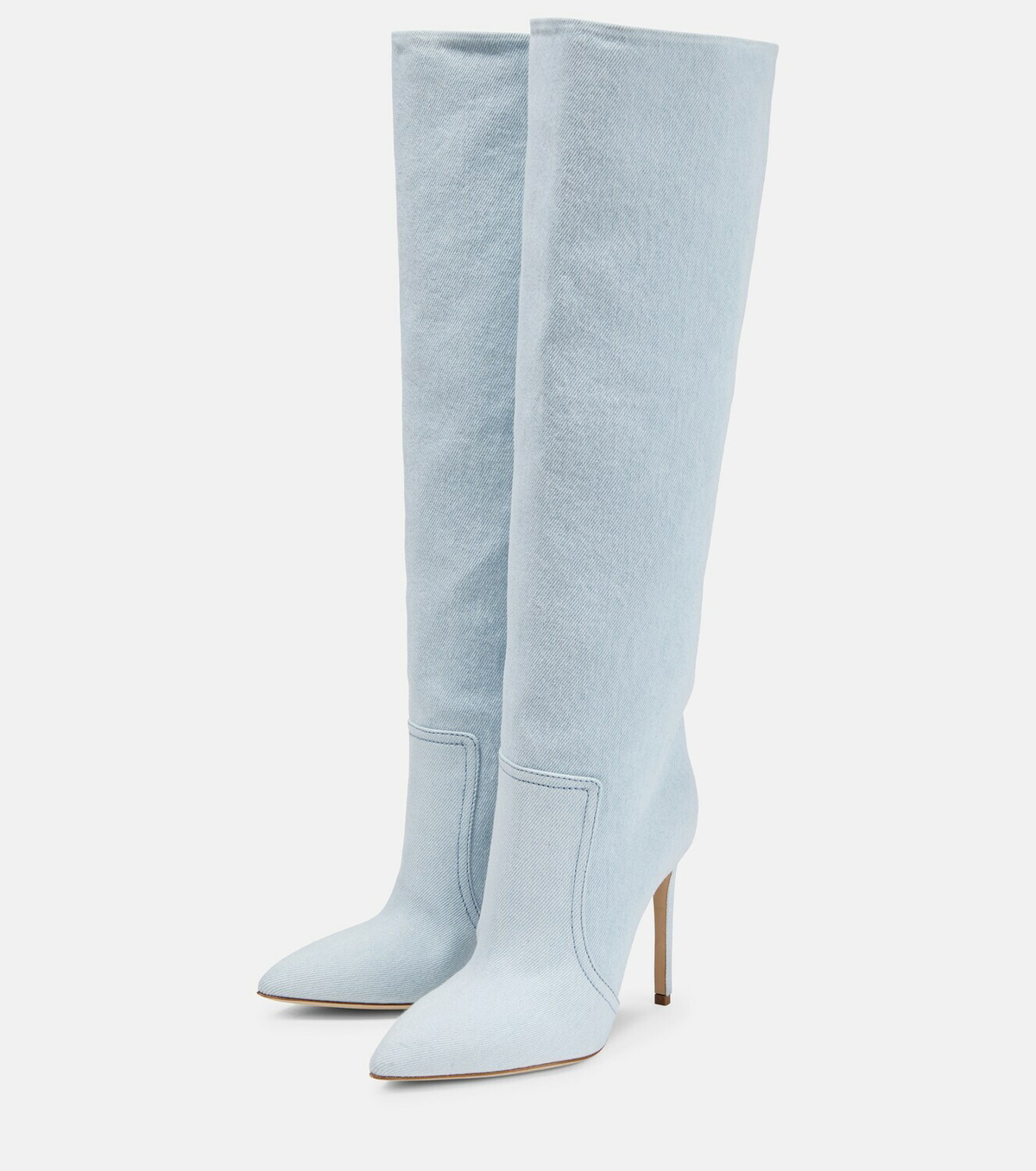靴 PARIS TEXAS light blue python long boots Croc-effect leather knee-high boots in blue - Paris Texas
