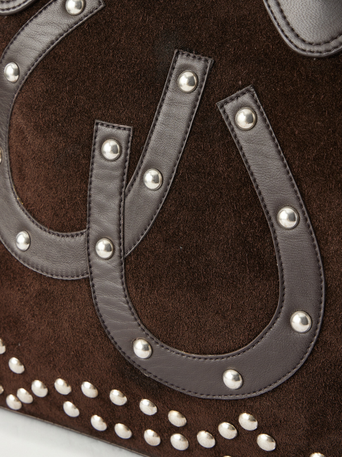 BODE - Studded Leather-Trimmed Suede Tote Bag - Brown