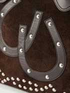 BODE - Studded Leather-Trimmed Suede Tote Bag - Brown