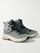Hoka One One - Tor Ultra Hi Rubber-Trimmed GORE-TEX® and Leather Hiking Boots - Gray