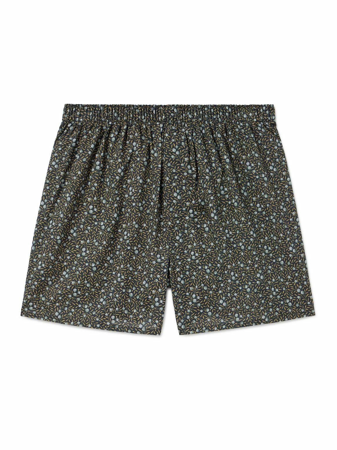 Photo: Sunspel - Floral-Print Cotton Boxer Shorts - Gray