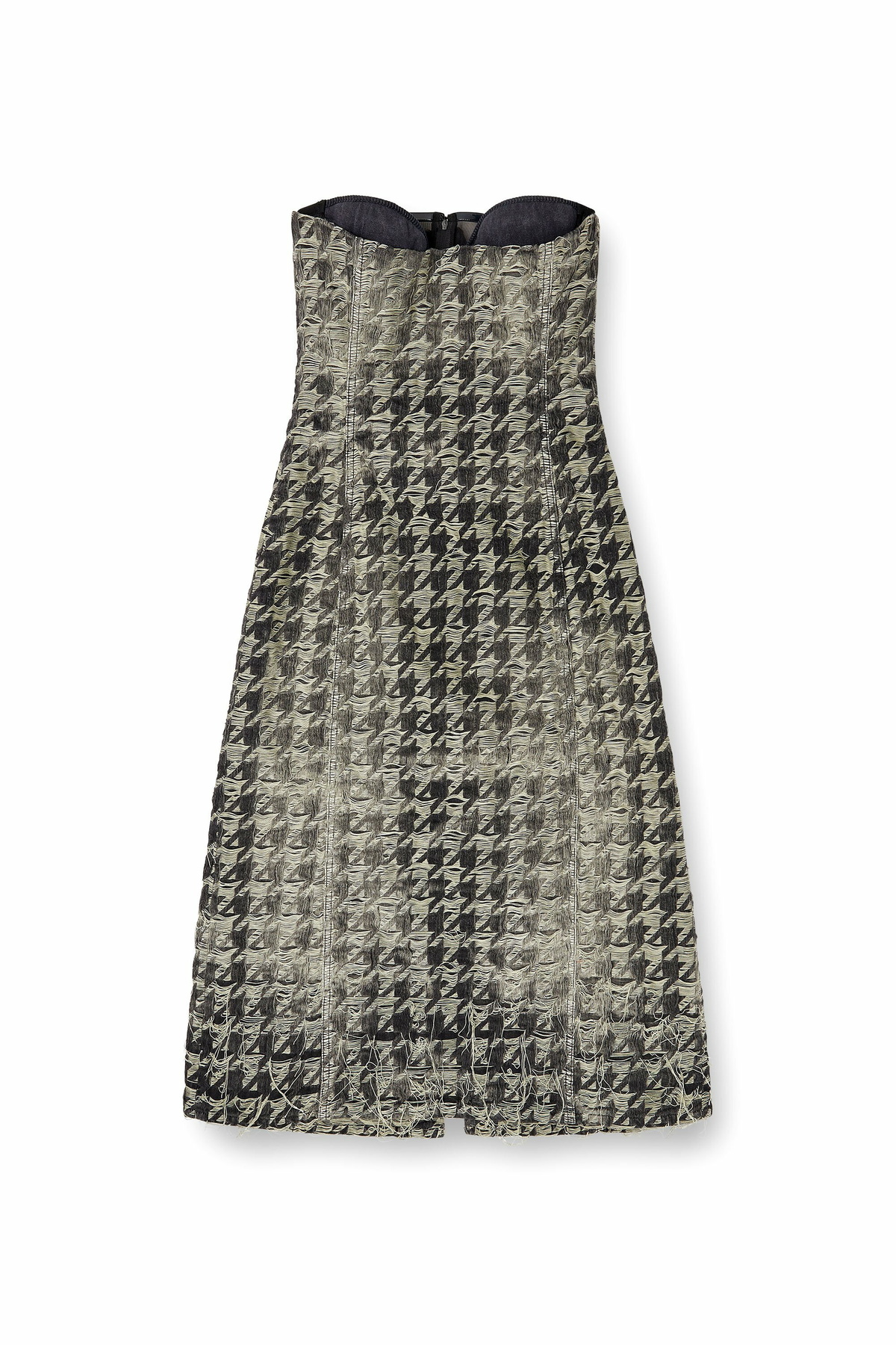 Diesel Midi dress in houndstooth-weave denim - Dresses Womens in Multicolor