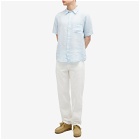 A.P.C. Men's Bellini Short Sleeve Linen Shirt in Light Blue
