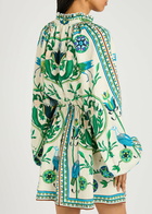 Lug Von Siga Selene Printed Linen Mini Dress Green
