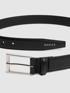 GUCCI 3cm Gucci Script Leather Belt