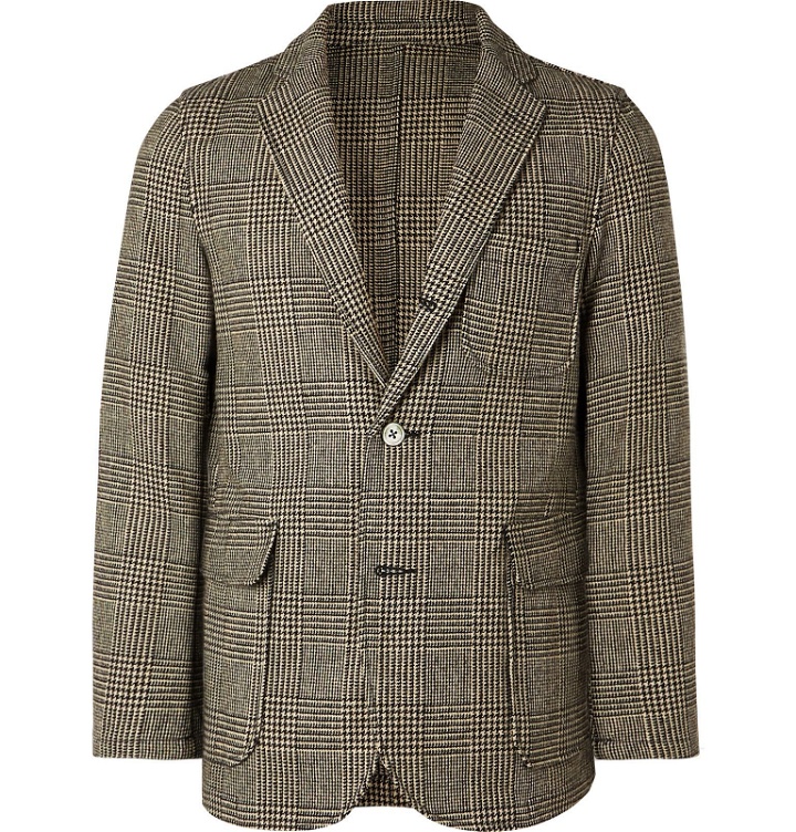 Photo: Beams Plus - Beige Unstructured Prince of Wales Checked Wool-Blend Blazer - Neutrals