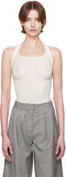 Fax Copy Express White Micro Transparent Light Rib Tank Top