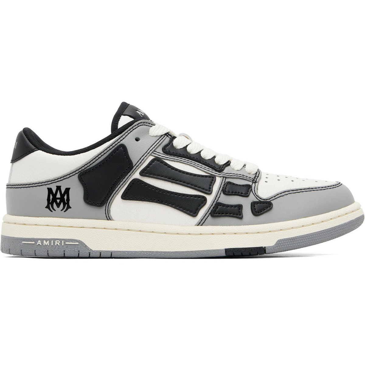 AMIRI Gray & White Varsity Skel-Top Low Sneakers