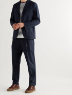 OFFICINE GÉNÉRALE - Hugo Tapered Belted Organic Cotton Suit Trousers - Blue